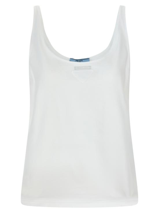 26SS 프라다 민소매 티셔츠 3570BSOOO18QZF0009 White