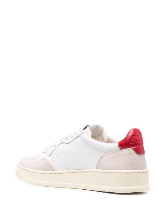 26SS 오트리 메달리스트 로우 스니커즈 AULMLS43 LEAT SUEDE WHT REDLS43 - AUTRY