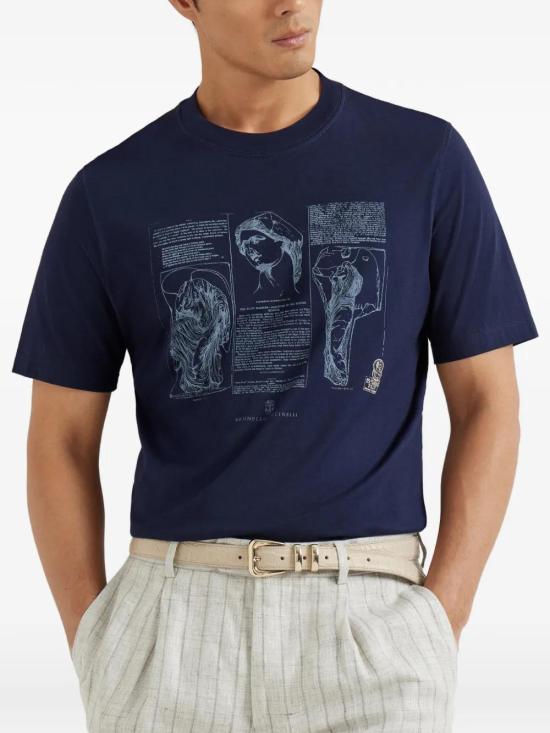 26SS 브루넬로 쿠치넬리 반팔 티셔츠 M0B138517 CLI32 - BRUNELLO CUCINELLI