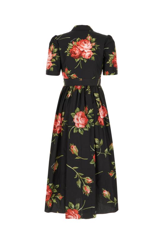 26SS 돌체앤가바나 롱 원피스 F6JFNTHS5UT HN5ZN BOUQUET ROSE FNERO - DOLCE & GABBANA