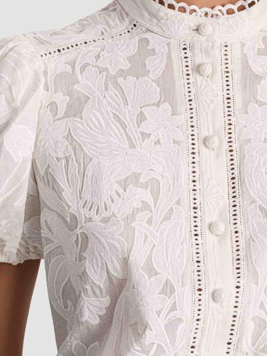 25FW 앨리스 앤 올리비아 블라우스 CC506D44003A127 Beige - ALICE & OLIVIA