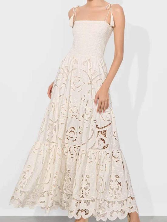 25FW 앨리스 앤 올리비아 롱 원피스 CC505D73535A127 White - ALICE & OLIVIA