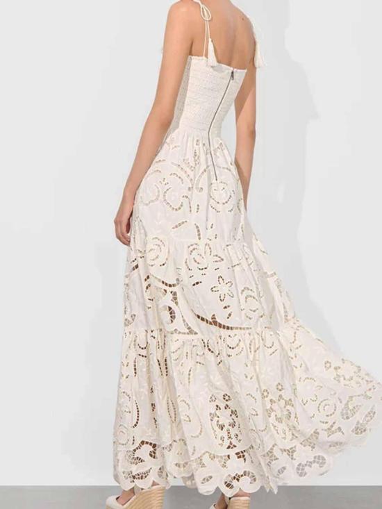 25FW 앨리스 앤 올리비아 롱 원피스 CC505D73535A127 White - ALICE & OLIVIA