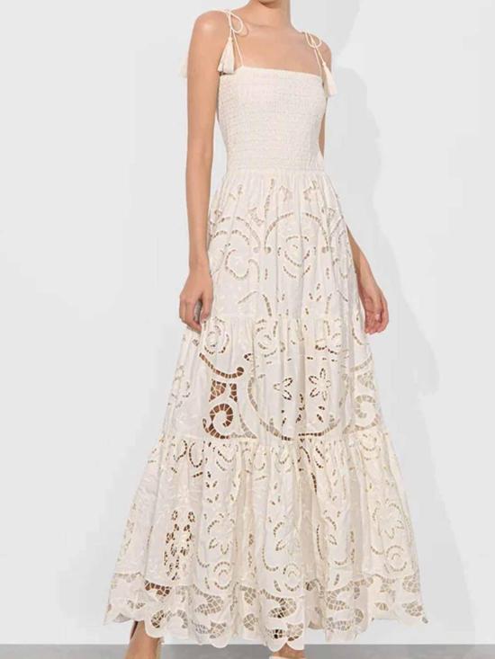 25FW 앨리스 앤 올리비아 롱 원피스 CC505D73535A127 White - ALICE & OLIVIA