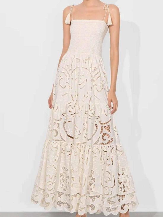 25FW 앨리스 앤 올리비아 롱 원피스 CC505D73535A127 White - ALICE & OLIVIA