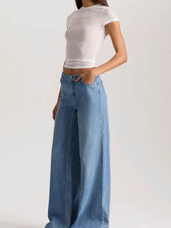 25FW 앨리스 앤 올리비아 스트레이트 팬츠 CD508117127F435 Denim - ALICE & OLIVIA