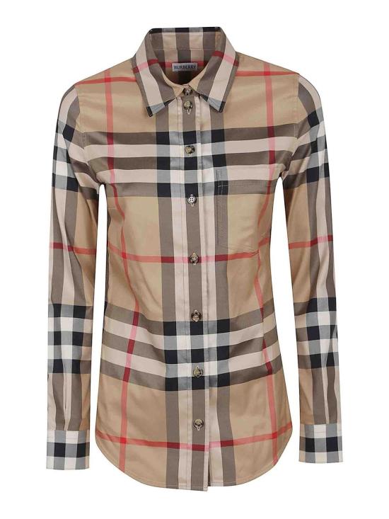26SS 버버리 슬림핏 체크 코튼 셔츠 8111856A7028 Beige