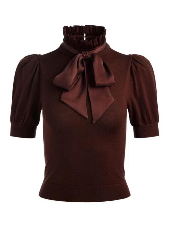25FW 앨리스 앤 올리비아 반팔 티셔츠 CL000533711C201 Brown