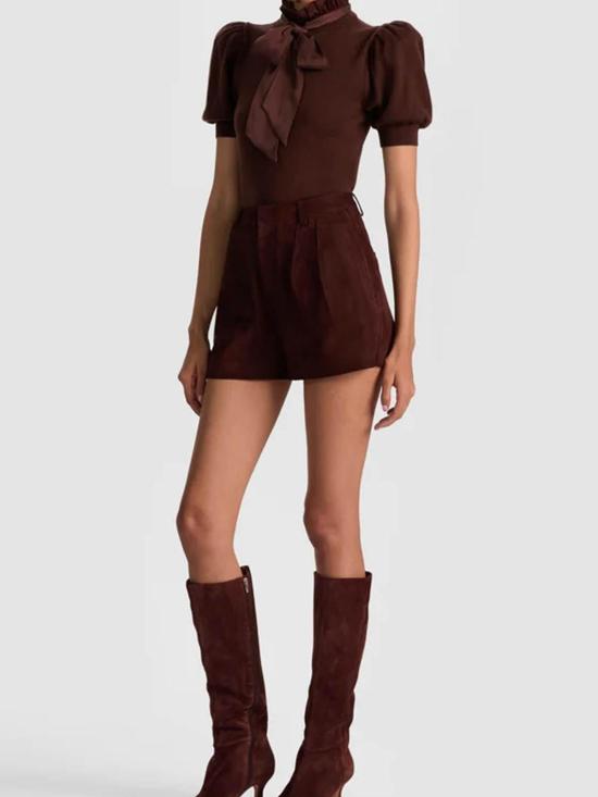 25FW 앨리스 앤 올리비아 반팔 티셔츠 CL000533711C201 Brown - ALICE & OLIVIA