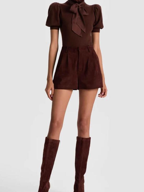 25FW 앨리스 앤 올리비아 반팔 티셔츠 CL000533711C201 Brown - ALICE & OLIVIA