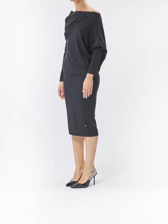  모스키노 미디 스커트 48104010555 Black - MOSCHINO