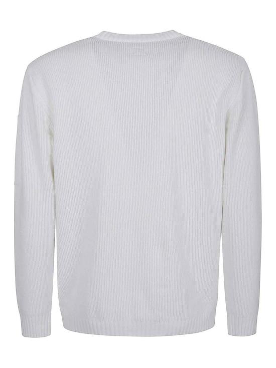  씨피 컴퍼니 코튼 셔닐 크루넥 스웨터 19CMKN017A005558G103 White - C.P. COMPANY