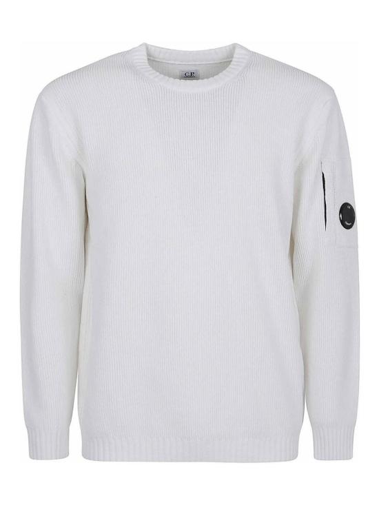  씨피 컴퍼니 코튼 셔닐 크루넥 스웨터 19CMKN017A005558G103 White
