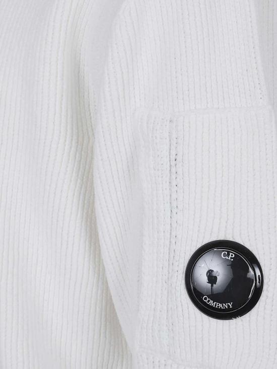  씨피 컴퍼니 코튼 셔닐 크루넥 스웨터 19CMKN017A005558G103 White - C.P. COMPANY
