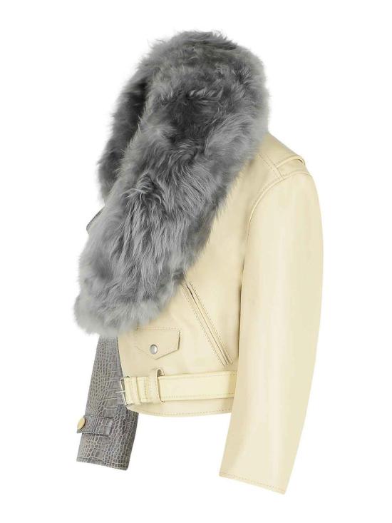  마르니 가죽 자켓 JKMX0380QUULV88300W10 Grey - MARNI