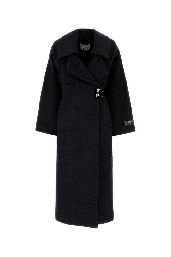 25FW 가니 더블 브레스티드 울 코트 W0505252 PHANTOM DOM