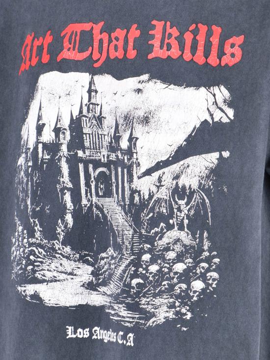 25FW 갤러리 디파트먼트 반팔 티셔츠 ATKT 10071 VINTAGE BLACK Black - GALLERY DEPT