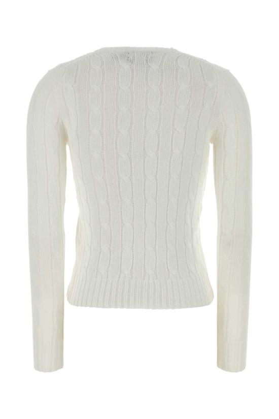 26FW 폴로 랄프로렌 포니 로고 피마코튼 케이블 니트 스웨터 211971869 007 White - POLO RALPH LAUREN