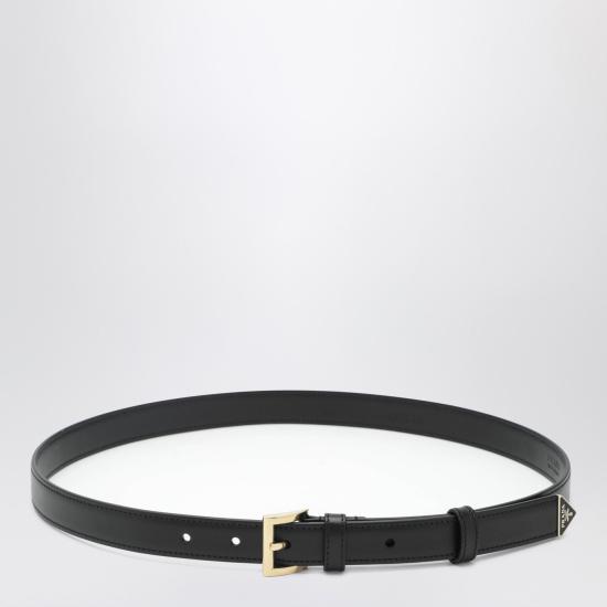 26SS 프라다 트라이앵글 로고 레더 벨트 1CC6258NQ Black