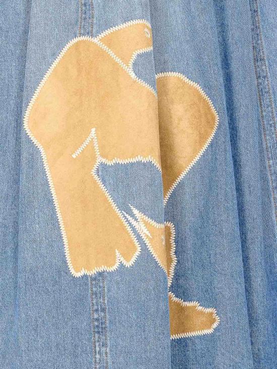 25FW 마르니 롱 스커트 GOJD0666QSUSCY4400B96 Blue - MARNI