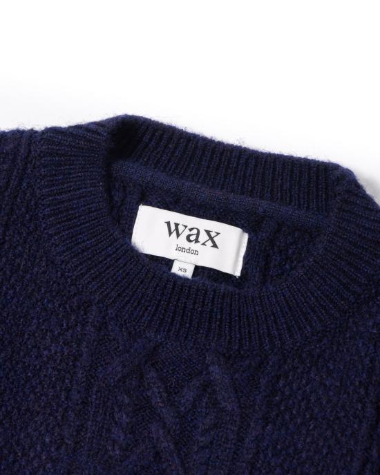 25FW 왁스 런던 스웨터 AW25 KNT HUT BWN NVY NAVY Blue - WAX LONDON