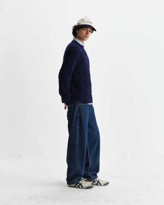 25FW 왁스 런던 스웨터 AW25 KNT HUT BWN NVY NAVY Blue - WAX LONDON