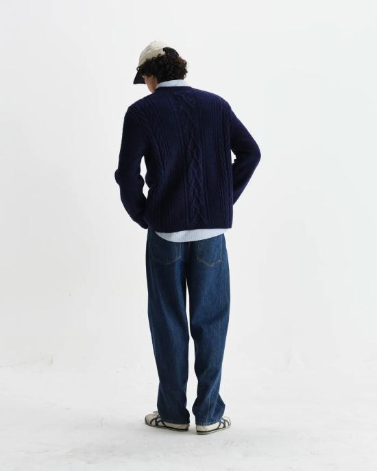 25FW 왁스 런던 스웨터 AW25 KNT HUT BWN NVY NAVY Blue - WAX LONDON