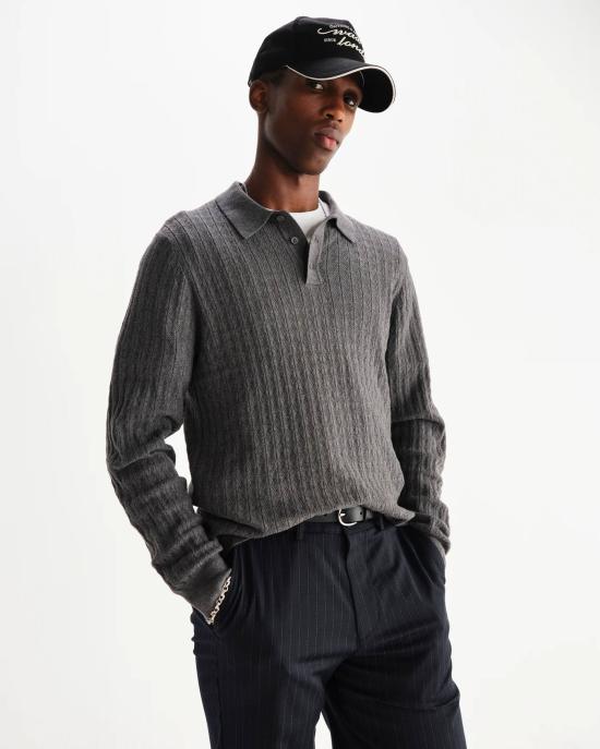 25FW 왁스 런던 반팔 티셔츠 AW25 KNT OBN BTV MRL GREY MARL GRAY - WAX LONDON