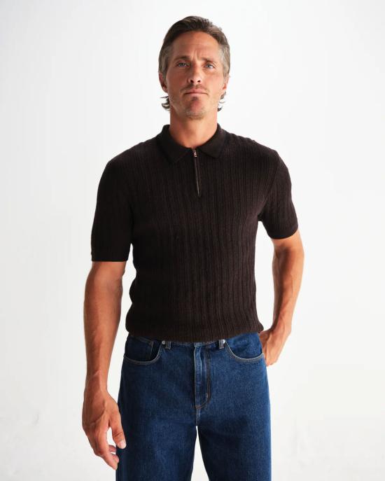 25FW 왁스 런던 반팔 티셔츠 AW25 KNT BRY BYN DKB DARK BROWN Brown - WAX LONDON