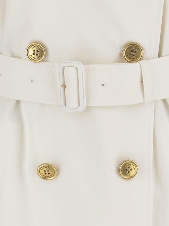 25FW 버버리 미드렝스 개버딘 켄싱턴 트렌치 코트 코튼 8111149 White - BURBERRY