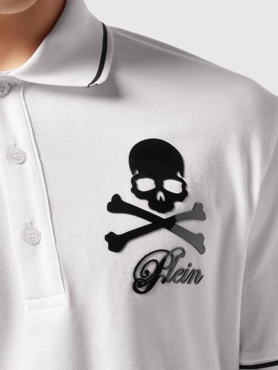 25FW 필립 플레인 폴로 티셔츠 FAECMTK8485PTE003N 01OF White - PHILIPP PLEIN