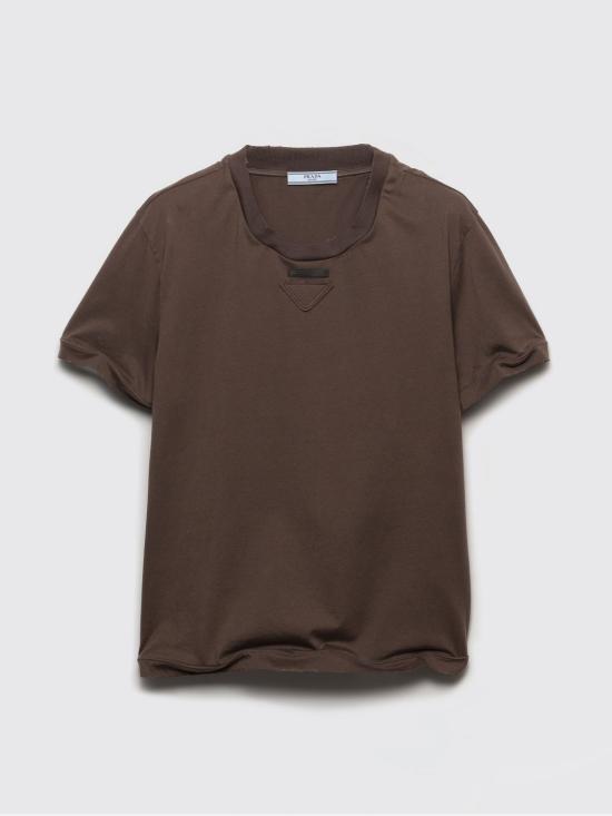 26SS 프라다 반팔 티셔츠 3569BSOOO12ZB F0324 Cocoa