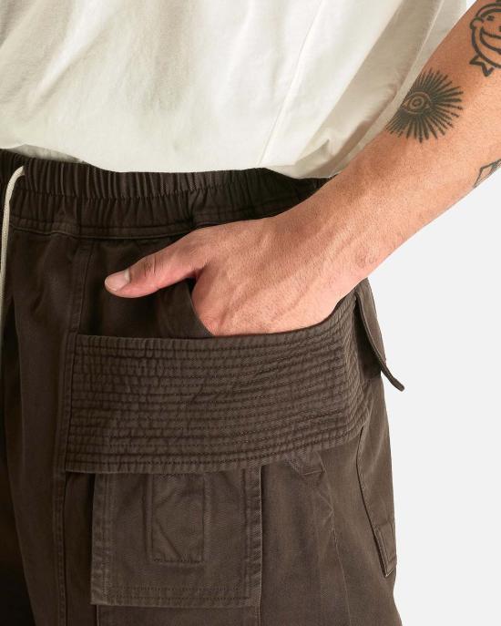  릭 오웬스 치노 팬츠 크리치 와이드 카고 드로스트링 팬츠 - RICK OWENS