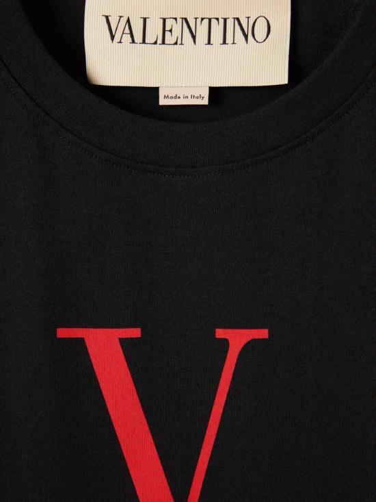 26SS 발렌티노 가라바니 반팔 티셔츠 8V3MG16PBAQ 0NR NERO ROSSO - VALENTINO GARAVANI