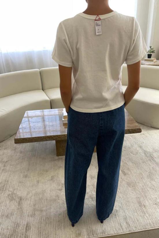  르 본 숍 반팔 티셔츠 리틀 보이 티셔츠 빈티지 화이트 - Le Bon Shoppe