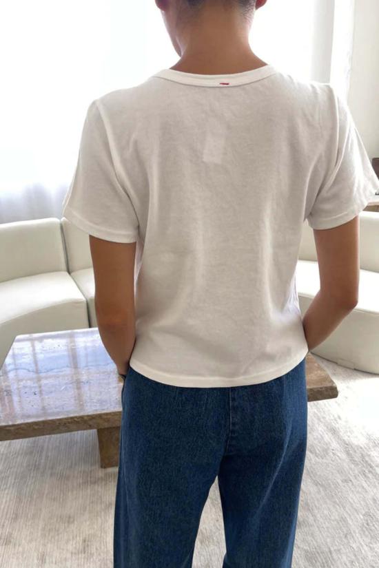  르 본 숍 반팔 티셔츠 리틀 보이 티셔츠 빈티지 화이트 - Le Bon Shoppe