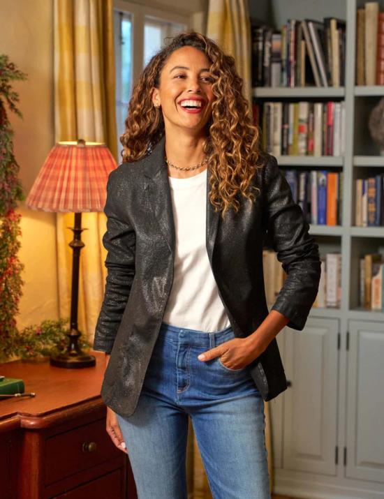  프랭크 앤 에일린 수트 자켓 프랭크 & 아일린 더블린 테일러드 블레이저 골드 글리터 - FRANK & EILEEN