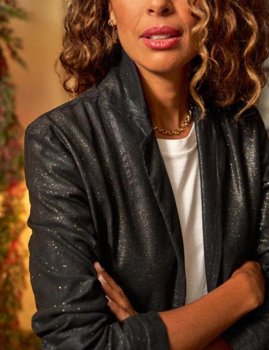  프랭크 앤 에일린 수트 자켓 프랭크 & 아일린 더블린 테일러드 블레이저 골드 글리터 - FRANK & EILEEN