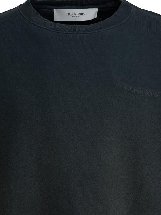 26SS 골든구스 로고 자수 코튼 스웨트셔츠 GUP01938P00214690498 Black - GOLDEN GOOSE