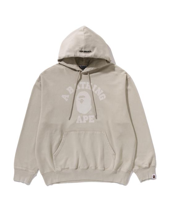  베이프 가먼트 다이 콜리지 풀오버 후드 001PPL801304MBEI BEIGE DOM