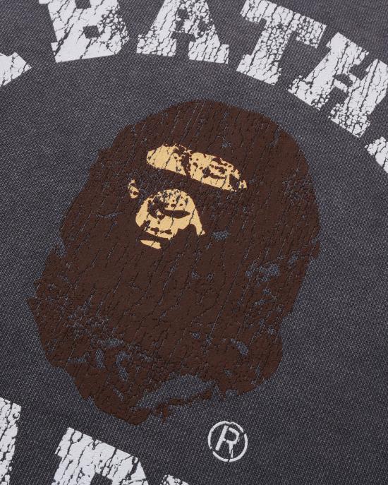  베이프 긴팔 티셔츠 001SWL801308MCHA CHARCOAL DOM - BAPE