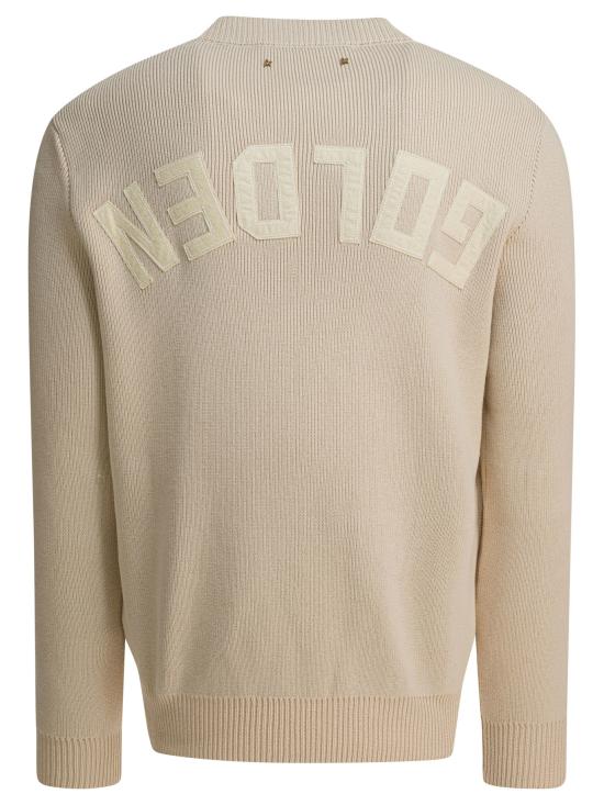 26SS 골든구스 Golden 레터링 밀리터리 크루넥 스웨터 GMP00841P00197255550 Beige - GOLDEN GOOSE