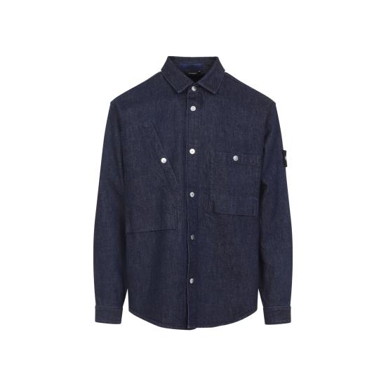 25FW 스톤 아일랜드 긴팔 셔츠 K2S151100008S00J7VJ201 BLUE RINSE DOM - STONE ISLAND