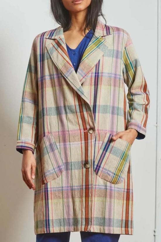  루주타 셰스 트렌치 코트 바니 트렌치 쿨피 첵스 트렌치 - RUJUTA SHETH