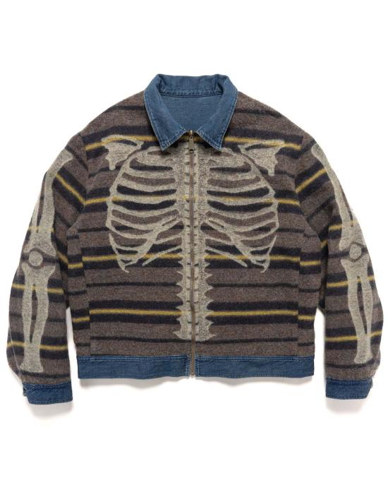  캐피탈 데님 자켓 카피탈 11.5온스 데님 본 라이닝 리버시블 지퍼업 워크 재킷 - KAPITAL