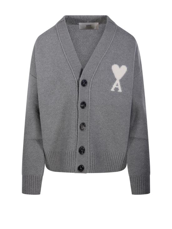 25FW 아미 스웨터 UKC365KN0135 058 GREY OFF WHITE