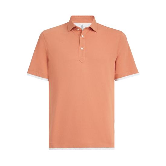 26SS 브루넬로 쿠치넬리 폴로 티셔츠 ME8543966 CBG36 ORANGE
