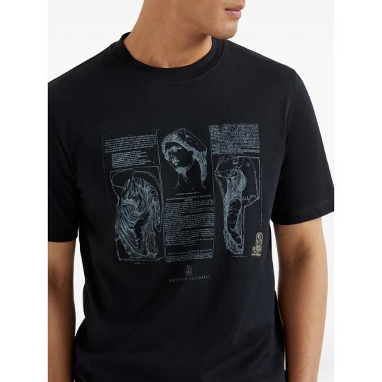 26SS 브루넬로 쿠치넬리 반팔 티셔츠 M0B138517 CKP88 BLACK - BRUNELLO CUCINELLI