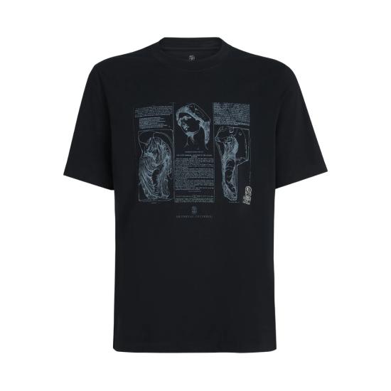 26SS 브루넬로 쿠치넬리 반팔 티셔츠 M0B138517 CKP88 BLACK