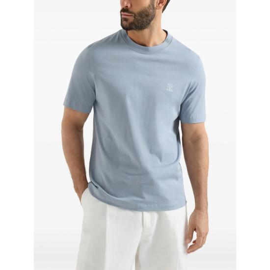 26SS 브루넬로 쿠치넬리 반팔 티셔츠 M0B138440 CKL13 BLUE - BRUNELLO CUCINELLI